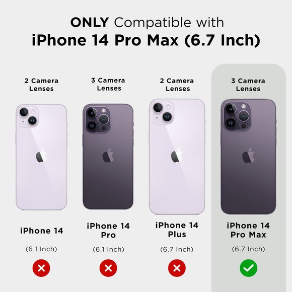 Apple iPhone 14 Pro Max Case [Wireless Charging Compatible] - 10Ft. Drop Prote - Picture 8 of 8